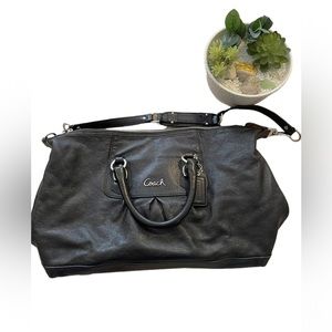 COACH Ashley Black Leather Satchel